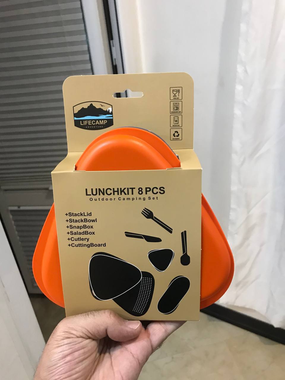 ست ظروف 8 تکه لایف کمپ (لانچ کیت مثلثی) LunchKit Lifecamp